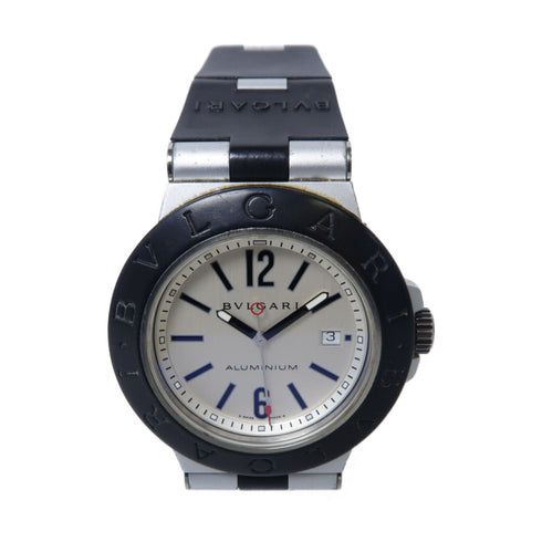 BVLGARI Aluminum Automatic Watch AL44TA Aluminium/Rubber Beige