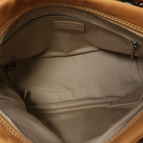 CHANEL CC SHW Chain Shoulder Bag Calfskin Leather Orange