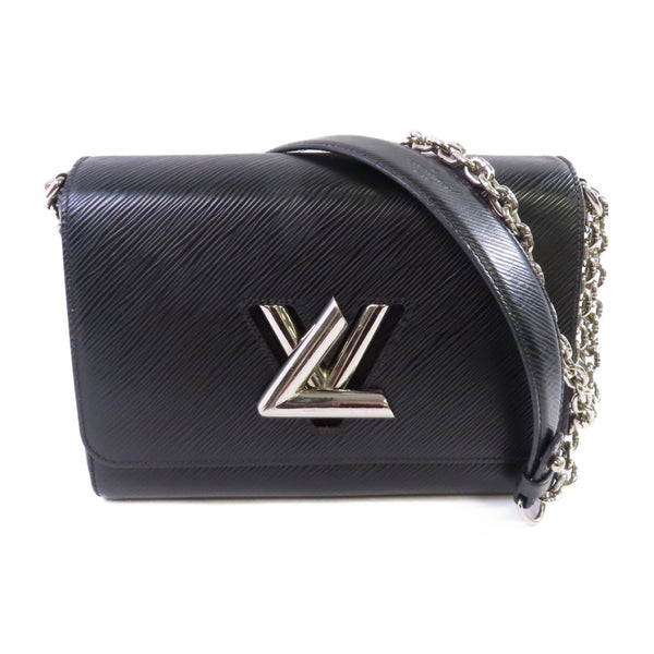 LOUIS VUITTON LV Twist MM Chain Shoulder Bag M50282 Epi Leather Black