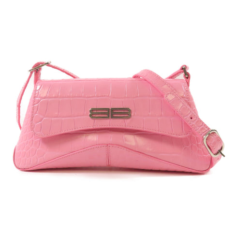 BALENCIAGA SHW Shoulder Bag 695645-5812 Calfskin Embossed Leather Pink