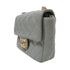 CHANEL Quilted CC GHW Mini Flap Chain Shoulder Bag Calfskin Leather Light Grey