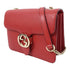 GUCCI GG GHW Interlocking G Chain Shoulder Bag 510304 Calfskin Leather Red