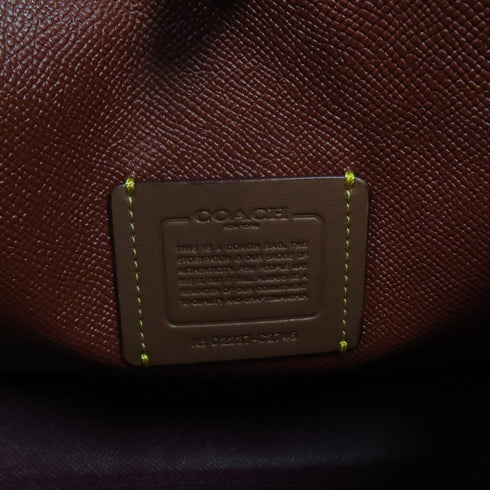 COACH GHW 2 Way Shoulder Bag Handbag Coated Canvas Brown v1