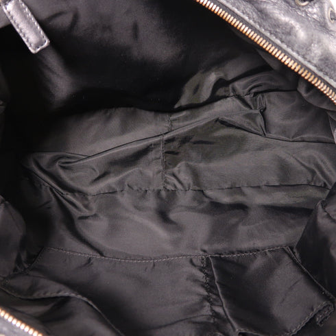 Christian Dior CD Shoulder Bag Canvas/Calfskin Leather Black