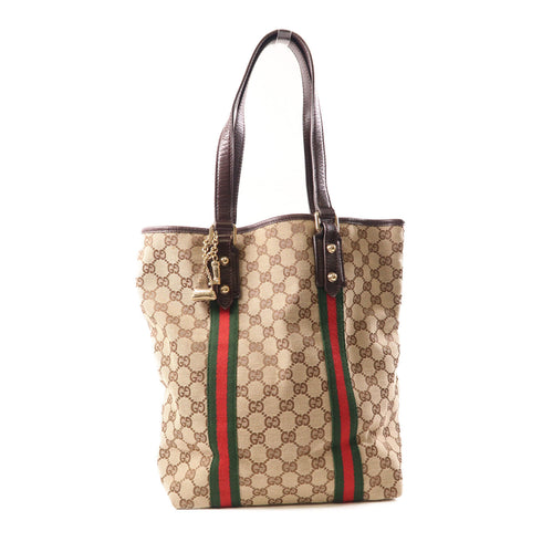GUCCI GHW Shoulder Tote Bag 162899 GG Canvas