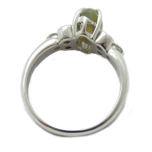 FINE JEWELRY 1.72ct Cat's Eye 0.35ct Diamond Ring PT900 Platinum US#5.25