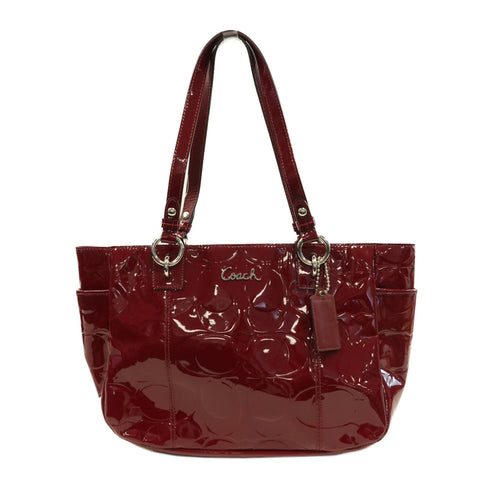 COACH SHW Tote Bag Handbag F17728 Patent Leather Red