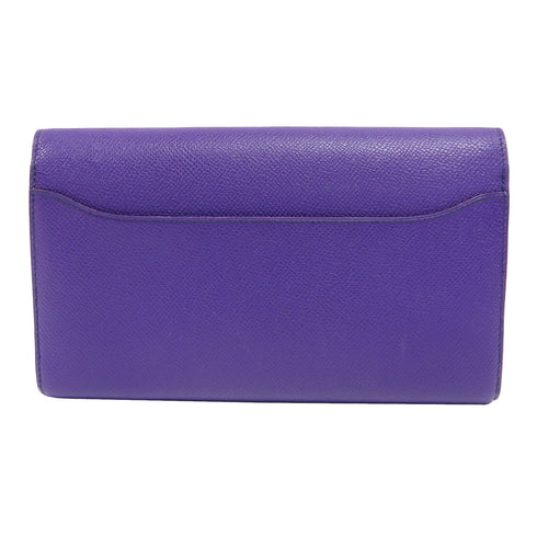 HERMES PHW Constance Long Wallet Epsom Leather Ultraviolet
