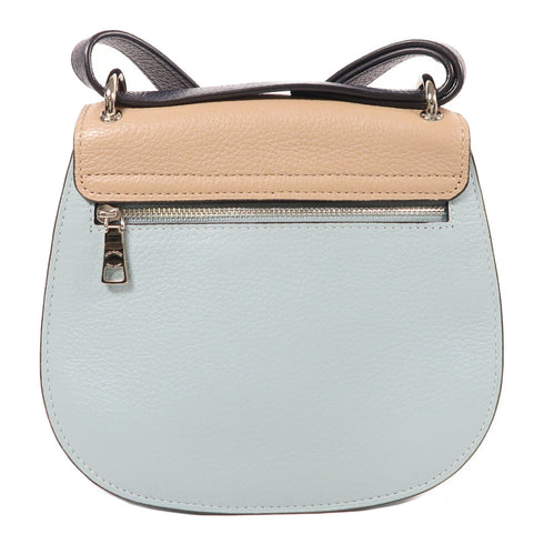 COACH SHW Shoulder Bag Calfskin Leather Blue/Beige/White