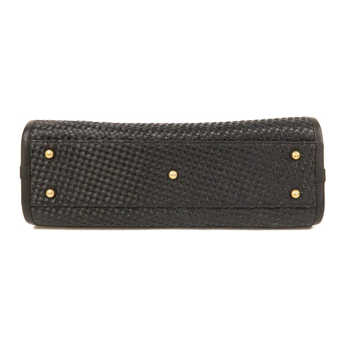 CHANEL CC SHW Deauville Tote 2 Way Shoulder Bag Handbag Straw Black