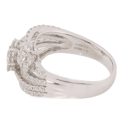 JEWELRY 1.66ct 0.68ct Diamond Ring 18K White Gold US#8.75