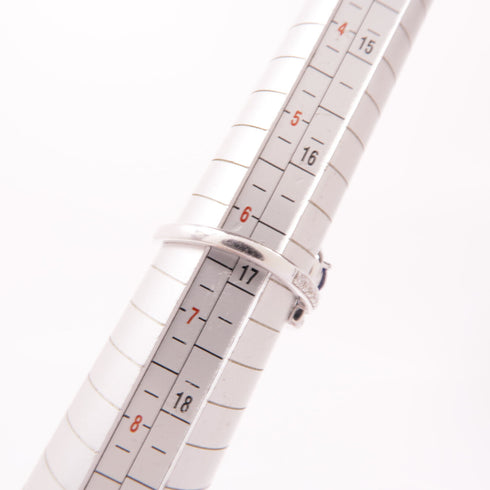 JEWELRY Sapphire Diamond Ring 18K White Gold US#6.5