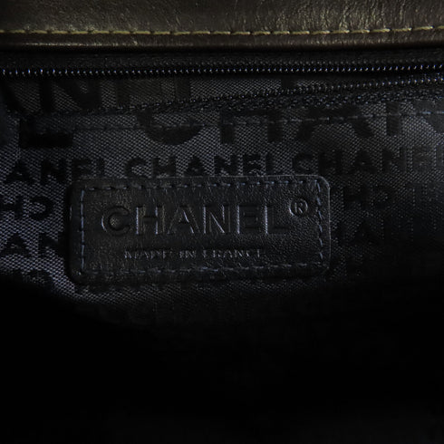 CHANEL CC SHW Chain Shoulder Bag Calfskin Leather Brown v1
