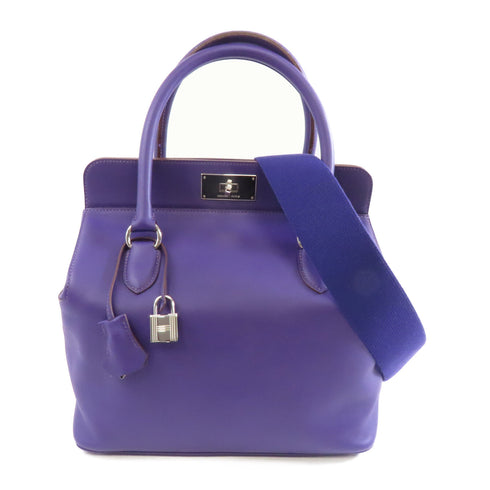HERMES PHW Toolbox 26 2way Shoulder Bag Veau Swift Leather Iris Purple
