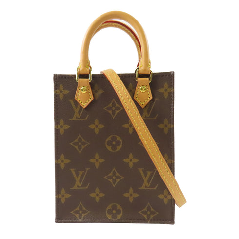 LOUIS VUITTON LV GHW Petit Sac Plat 2 Way Shoulder Bag M81295 Monogram Brown