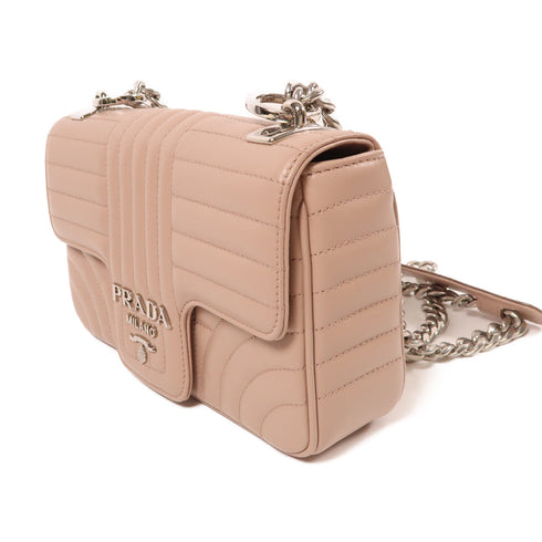 PRADA SHW Chain Shoulder Bag Lambskin Leather 1BD107 Pink