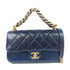 CHANEL Quilted CC GHW Chain Shoulder 2 Way Shoulder Bag Handbag Calfskin Navy