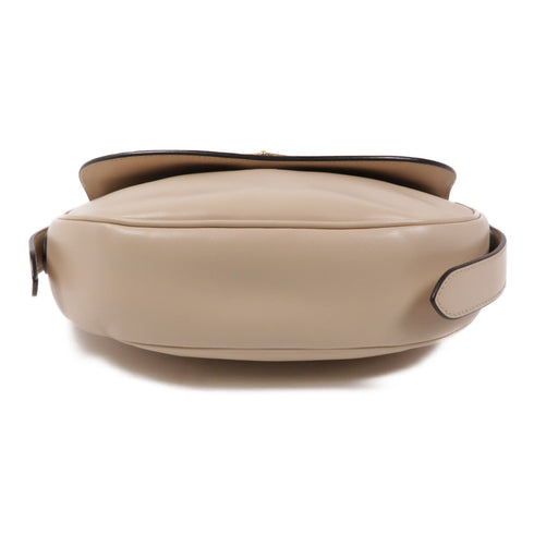 PRADA GHW Arque Shoulder Bag 1BD365 Calfskin Leather Beige