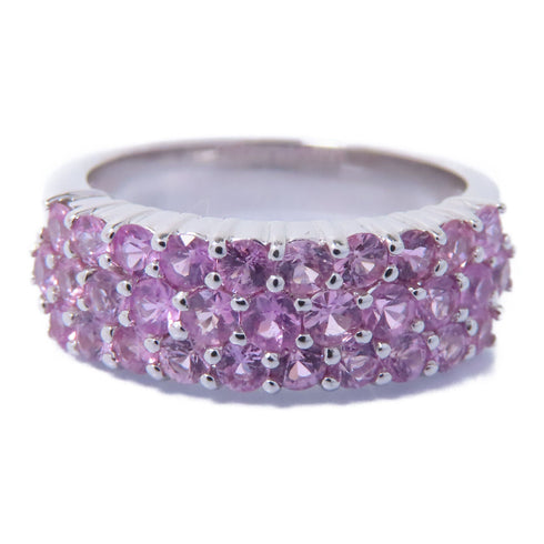 FINE JEWELRY Pink Sapphire Ring 18K White Gold US#6