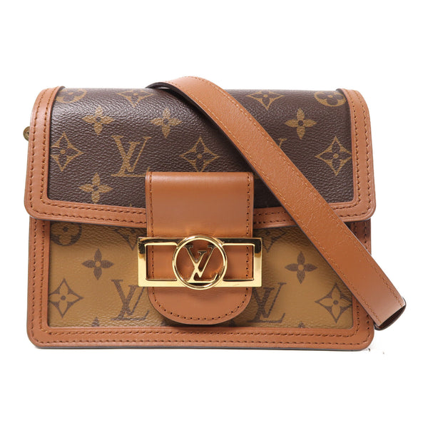 LOUIS VUITTON LV GHW Mini Dauphine Shoulder Bag M45959 Monogram Reverse Brown