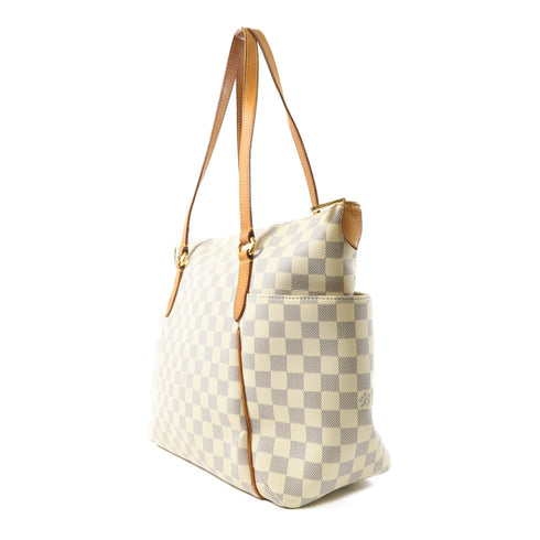 LOUIS VUITTON LV GHW Totally MM Shoulder Bag N51262 Damier Azur White