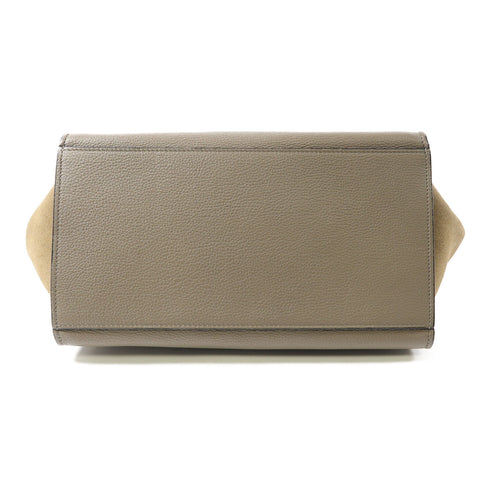 CELINE SHW Trapeze 2 Way Bag Calfskin Leather Grey/Brown