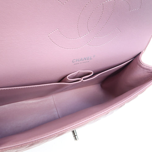 CHANEL Quilted CC Classic Double Flap Bag Jumbo Shoulder Bag A58600 Caviar Purple