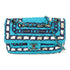 CHANEL Quilted CC SHW Chain Shoulder Bag Canvas Blue