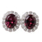 JEWELRY 4.255ct Garnet 0.25ct Diamond Earrings 18K White Gold