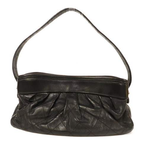 CHANEL CC Shoulder Bag Calfskin Leather Black