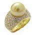 FINE JEWELRY 11.2mm Pearl 2.63ct Diamond Ring 18K Yellow Gold US#7.25