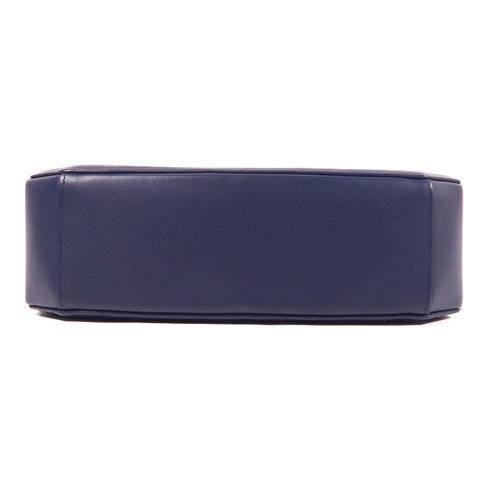 CHANEL CC GHW Chain Shoulder Bag Calfskin Leather Blue v2