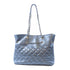 CHANEL Quilted CC GHW Shoulder Bag Calfskin Leather Grey