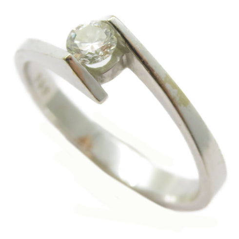 FINE JEWELRY 0.18ct Diamond Ring 18K White Gold US#6