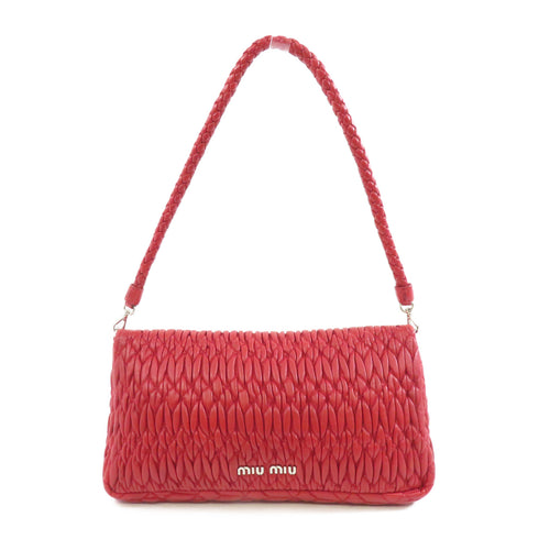 Miu Miu SHW Shoulder Bag Lambskin Leather Red