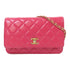 CHANEL Quilted CC GHW WOC Chain Shoulder Bag AP1450 Lambskin Leather Pink
