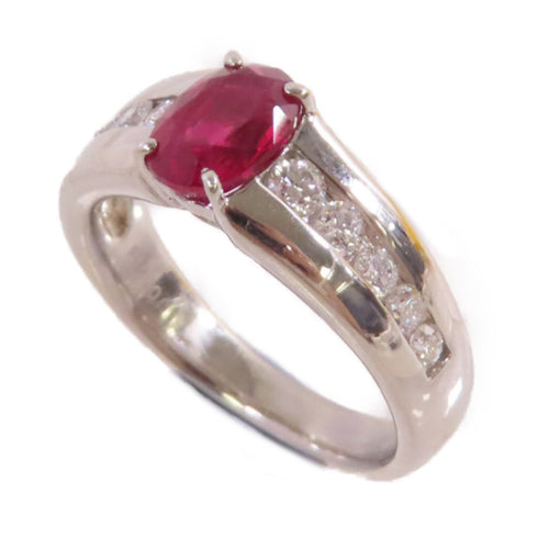 FINE JEWELRY 1.177ct Ruby 0.35ct Diamond Ring PT900 Platinum US#5.25
