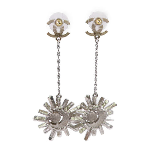 CHANEL CC Rhinestones Earrings A17K Metal Gold and Silver Tone Color