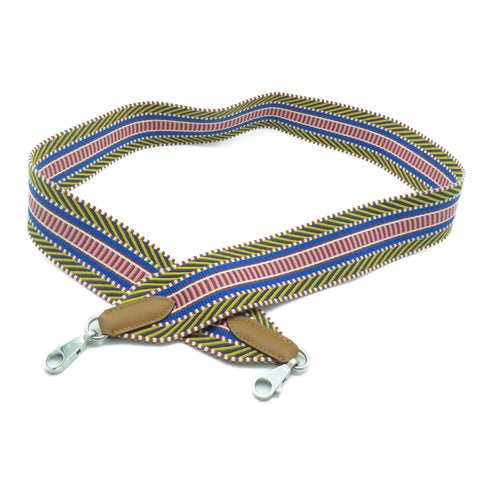 HERMES PHW Sangle Cavele Strap Shoulder Strap Canvas Multicolor