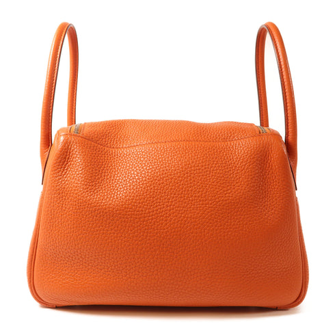 HERMES PHW Lindy 26 2 Way Bag Taurillon Clemence 93 Orange