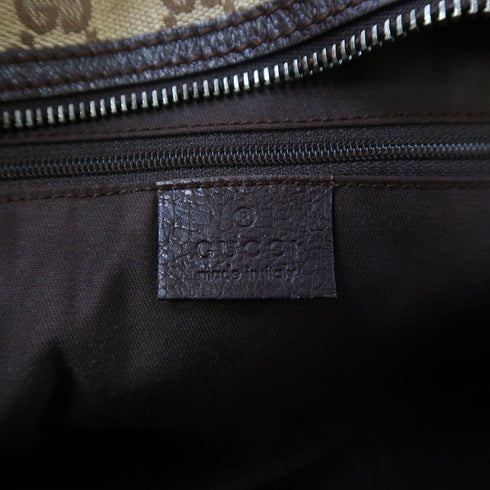 GUCCI GG SHW Mini Boston Handbag 113009 Canvas Beige