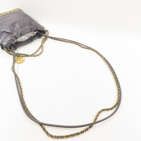 CHANEL CC GHW Mini Chanel 22 2 Way Chain Shoulder Bag Crossbody Leather