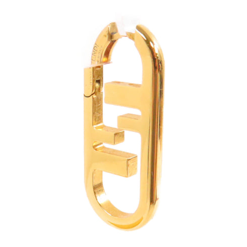 FENDI GHW Small O'Lock Earrings Metal Gold Tone Color