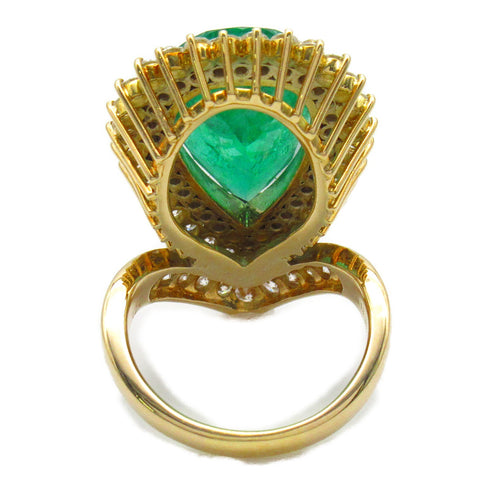 FINE JEWELRY 13.88ct Emerald 2.71ct Diamond Ring 18K Yellow Gold U...