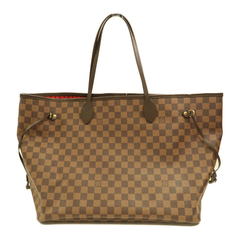 LOUIS VUITTON LV GHW Neverfull GM Tote Bag N41357 Damier Leather Brown