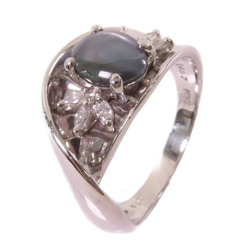 Fine Jewelry 1.457ct Cat Eye 0.15ct Diamond Ring US#6.75 PT900 Platinum