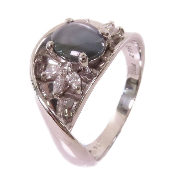 Fine Jewelry 1.457ct Cat Eye 0.15ct Diamond Ring US#6.75 PT900 Platinum