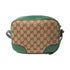 GUCCI GHW GG Bree Shoulder Bag Crossbody 449413 Canvas Leather Brown Green