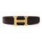HERMES GHW Belt Veau 135 Togo Leather Noir Chocolate