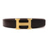 HERMES GHW Belt Veau 135 Togo Leather Noir Chocolate